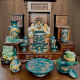 Ban thờ Tài Địa Gốm sứ Bát Tràng Hợp mệnh Mộc & Hỏa - Gốm nghệ nhân Bát Tràng PATT21 