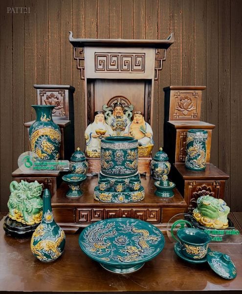  Ban thờ Tài Địa Gốm sứ Bát Tràng Hợp mệnh Mộc & Hỏa - Gốm nghệ nhân Bát Tràng PATT21 