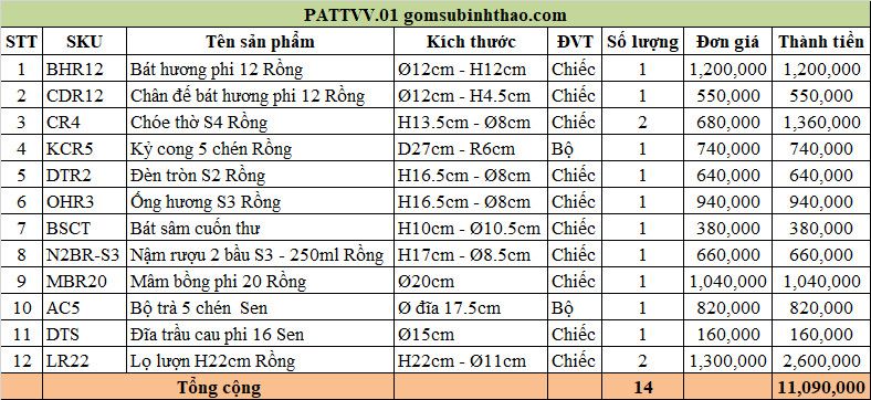  Bộ đồ thờ Thần Tài Vượng phát Gốm sứ Bát Tràng Vẽ Vàng Cao cấp - Gốm nghệ nhân Bát Tràng PATTVV01 