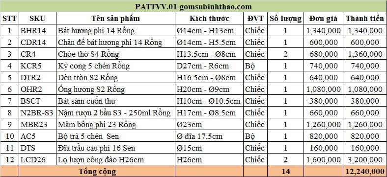  Bộ đồ thờ Thần Tài Vượng phát Gốm sứ Bát Tràng Vẽ Vàng Cao cấp - Gốm nghệ nhân Bát Tràng PATTVV01 