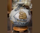  Trọn bộ bàn thờ ông địa Men rạn Đắp nổi - Gốm nghệ nhân Bát Tràng PATT13 