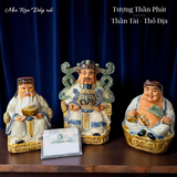  Bộ Thần Tài Thổ Địa Men rạn - Gốm sứ Bát Tràng 