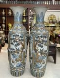  Lọ Lục Bình Tứ Cảnh Kỹ Men rạn Đắp nổi Hàng Nghệ nhân Bát Tràng 