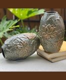  Lọ hoa Trứng Họa tiết Lá sen Khắc nổi BH 