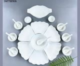  Bộ bát đĩa Hoa mặt trời Trắng Cao cấp Bát Tràng 