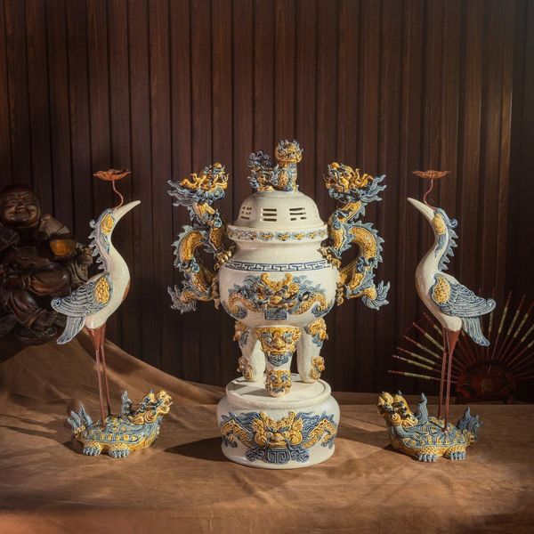  Bộ bát hương thờ gia tiên ban thờ 2m17 3N1 