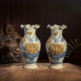  Đồ thờ Phật Hoa sen Men Rạn đắp nổi Bát Tràng hàng Nghệ nhân MRPA05 