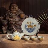  Đồ thờ men rạn Họa tiết Sen đắp nổi Bát Tràng hàng Nghệ nhân MRPA07 