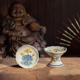  Chân nến thờ Men rạn Đắp nổi PA 