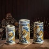  Bộ đồ thờ Gốm sứ Bát Tràng Ban thờ 1 Bát hương Men Rạn đắp nổi Bát Tràng hàng Nghệ nhân MRPA03 