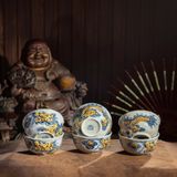  Bộ đồ thờ cúng 1 Bát hương Men Rạn đắp nổi Bát Tràng hàng Nghệ nhân MRPA04 