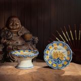  Bộ đồ thờ cúng 1 Bát hương Men Rạn đắp nổi Bát Tràng hàng Nghệ nhân MRPA04 