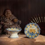  Bộ đồ thờ Bát Tràng 1 Bát hương Men Rạn đắp nổi hàng Nghệ nhân MRPA02 