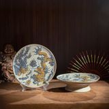  Bộ đồ thờ cúng 1 Bát hương Men Rạn đắp nổi Bát Tràng hàng Nghệ nhân MRPA04 