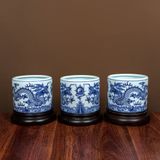  Bộ đồ thờ Bát Tràng men Lam Cao Cấp Nghệ nhân vẽ tay MLLA7 