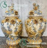  Chóe Công đào Men rạn đắp nổi hàng Nghệ nhân Bát Tràng PA 