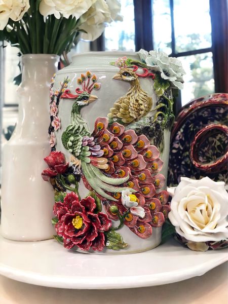  Thạp Công & Mẫu đơn Phú Quý - Nghệ nhân Bát Tràng vuốt tay 