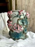  Thạp Liên hoa - Nghệ nhân Bát Tràng vuốt tay 