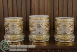  Bồ đồ thờ Đầy đủ Ngũ sự Gốm sứ Bát Tràng Vẽ Vàng 24K Cao cấp Men rạn Đắp nổi - Hàng Nghệ nhân MRVV02 