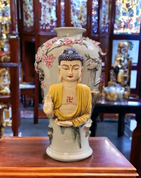  Mai Bình Phật A Di Đà - Hàng Nghệ nhân Bát Tràng Đắp tay 