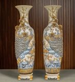  Lọ Lục Bình Công Đào Đắp tay Hoa Kênh LBCD-PA 