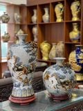  Mai bình Mã đáo thành công Men rạn đắp nổi - Hàng nghệ nhân Bát Tràng 