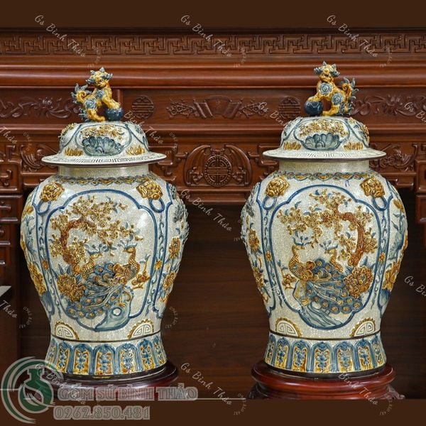  Chóe Tứ Cảnh Men Rạn Bát Tràng 