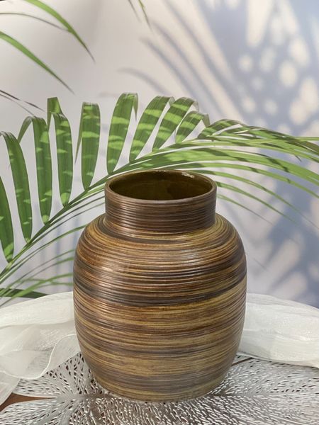  Lọ cắm hoa dáng chum Họa tiết Sen Khắc nổi BH 