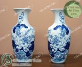  Bộ đồ thờ Thần Tài Bát Tràng men Trắng Họa tiết Lam TYTT002 