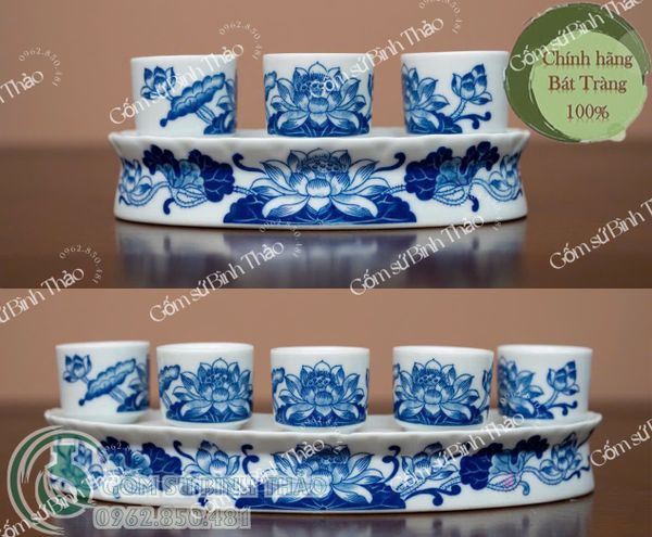  Kỷ cong men trắng Họa tiết sen TY 