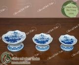  Bộ đồ thờ Bát Tràng men Trắng Họa tiết Lam TY1BH005 