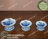  Bộ đồ thờ Thần Tài Bát Tràng men Trắng Họa tiết Lam TYTT001 