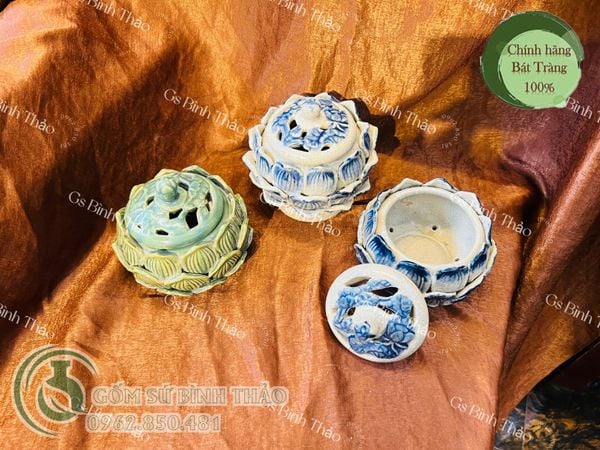  Lư đốt trầm men rạn 