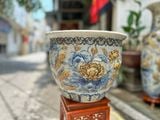  Thống Cửu ngư Quần hội Men rạn đắp nổi tinh xảo gốm sứ Bát Tràng MRDAV 