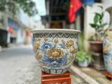  Cặp Thống Cửu ngư Liên Hoa Men rạn đắp nổi tinh xảo gốm sứ Bát Tràng MRDAV 