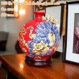  BÌNH HÚT TÀI LỘC PHÚ QUÝ VINH HOA – GỐM SỨ BÁT TRÀNG CHÍNH GỐC (nhiều màu) HLVHCĐX 
