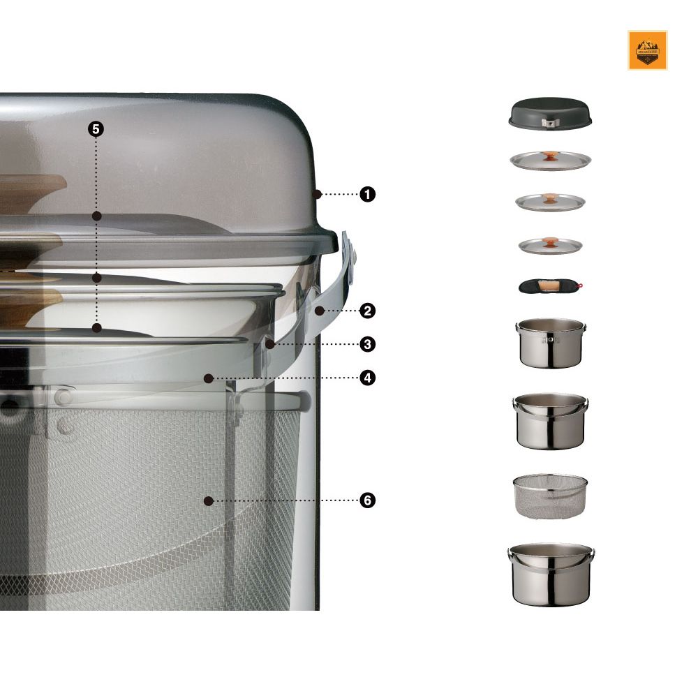 Bộ Nồi Nấu Snow peak Field Cooker PRO.3, CS-023