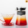 Bộ phễu V60 pha cà phê pour over thủy tinh Brewista Tornado Dripper & Server Orange