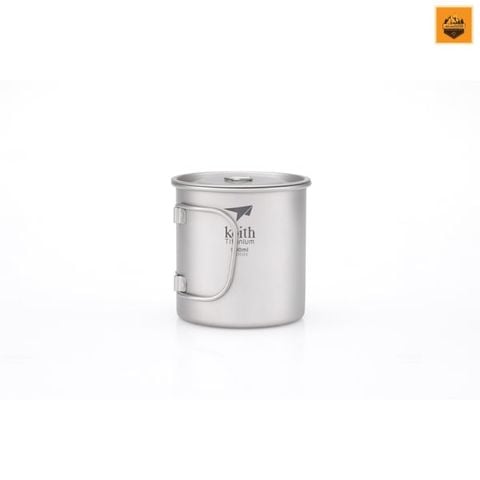 Ca Keith Single-Wall Titanium Mug with Folding Handle and Lid 500ml Ti3205