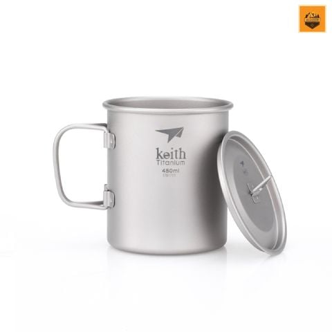 Ca Keith Titanium Mug with Cover and Folding Handle 450ml Ti3204