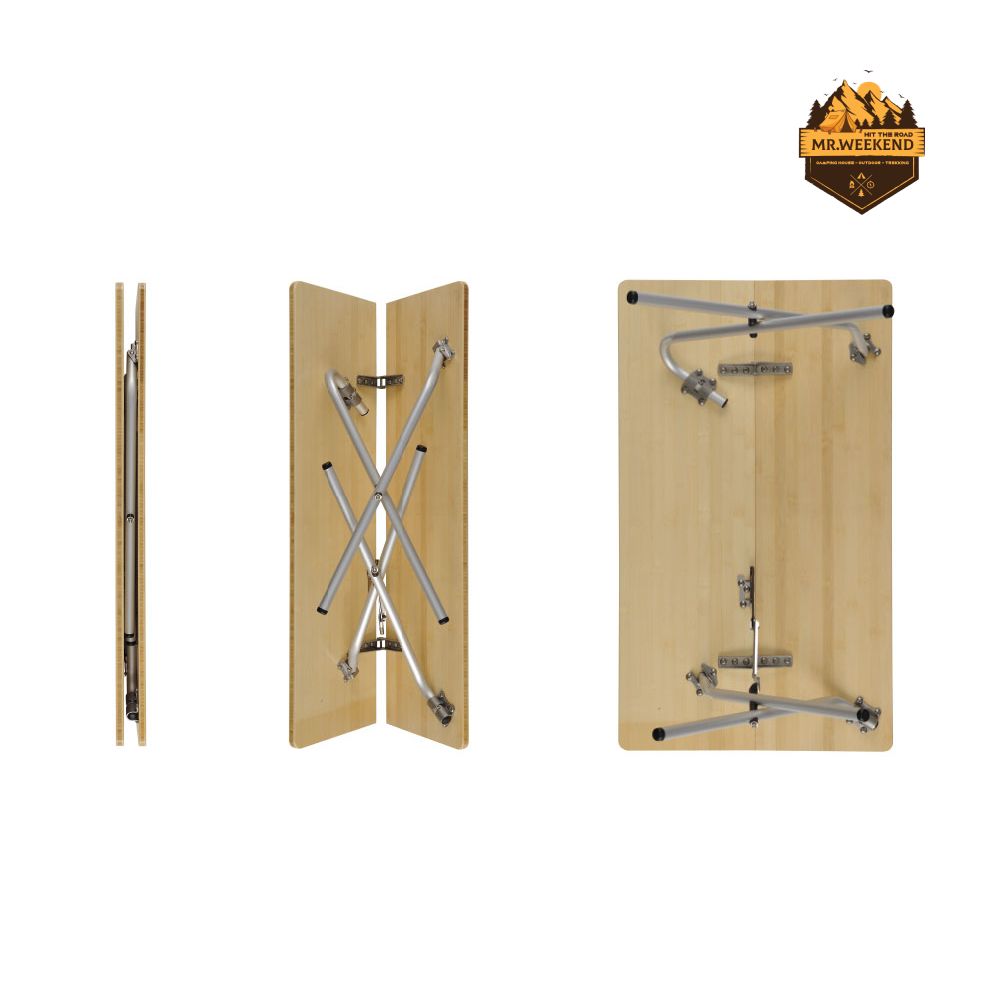 Bàn Snow Peak One Action Table Long Light Bamboo, LV-015TL
