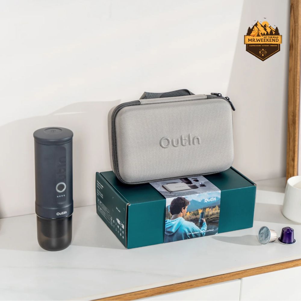 Máy Pha Cà Phê Outin Nano Traveler Espresso Gift Set (Space Grey)