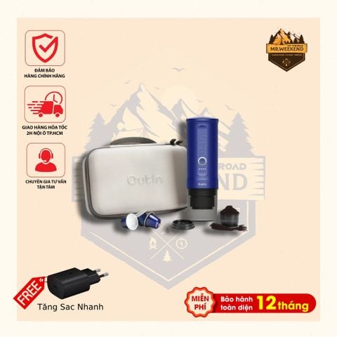 Máy Pha Cà Phê Outin Nano Portable Espresso Machine Set (Ocean Blue) Limited Special Edition - Chính Hãng Full Vat