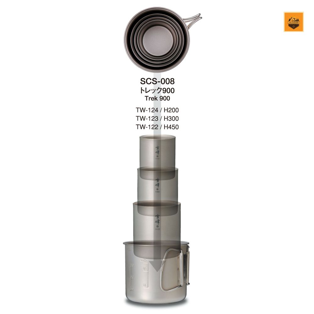 Ly Snow peak Ti-Double H300 Stacking Mug, TW-123