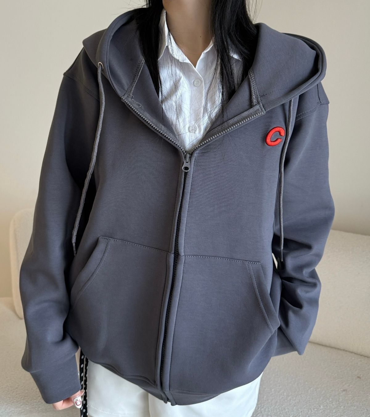  ÁO HOODIE ZIP CEMMERY - PLAIN 