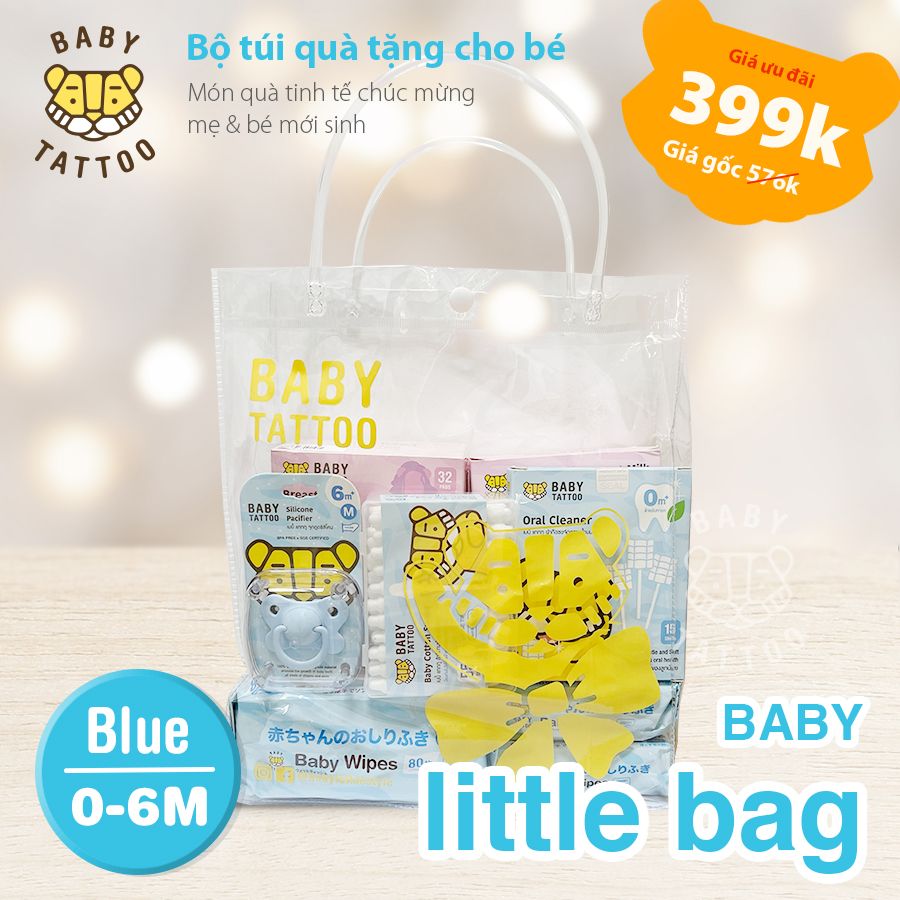  BABY TATTOO Bộ túi quà tặng 8 món cho mẹ và bé từ 0-12 tháng tuổi 