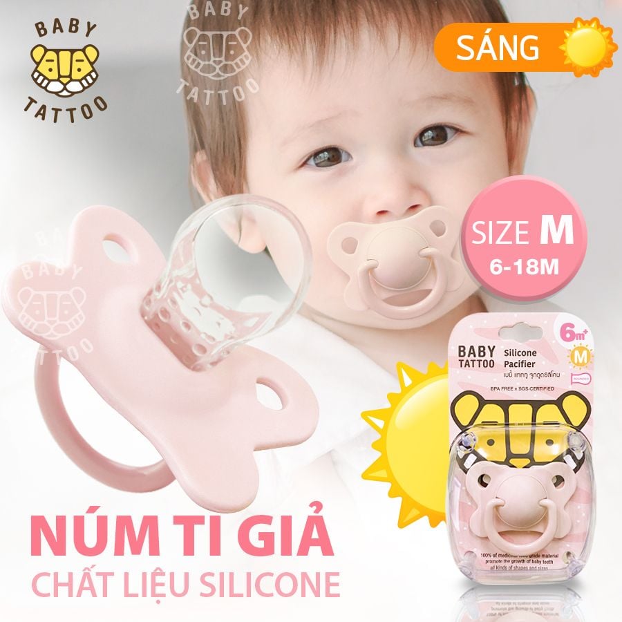  Ti Giả, Ti Ngậm Silicone Chuyên Dụng Ban Ngày Cho Bé Từ 0-18 Tháng Tuổi 