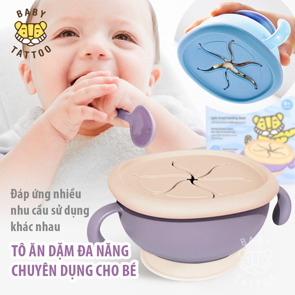  Bát, Tô Ăn Dặm Silicone Food Grade Đa Năng Chuyên Dụng Cho Bé 