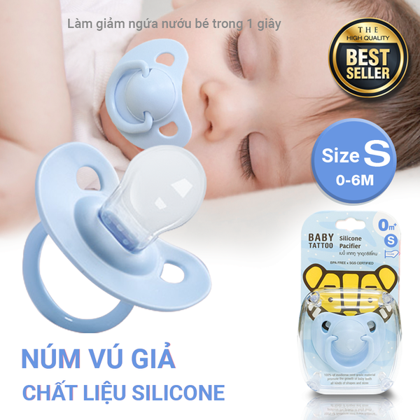  Ti Giả, Ti Ngậm Silicone Chuyên Dụng Ban Đêm Cho Bé Từ 0-18 Tháng Tuổi 