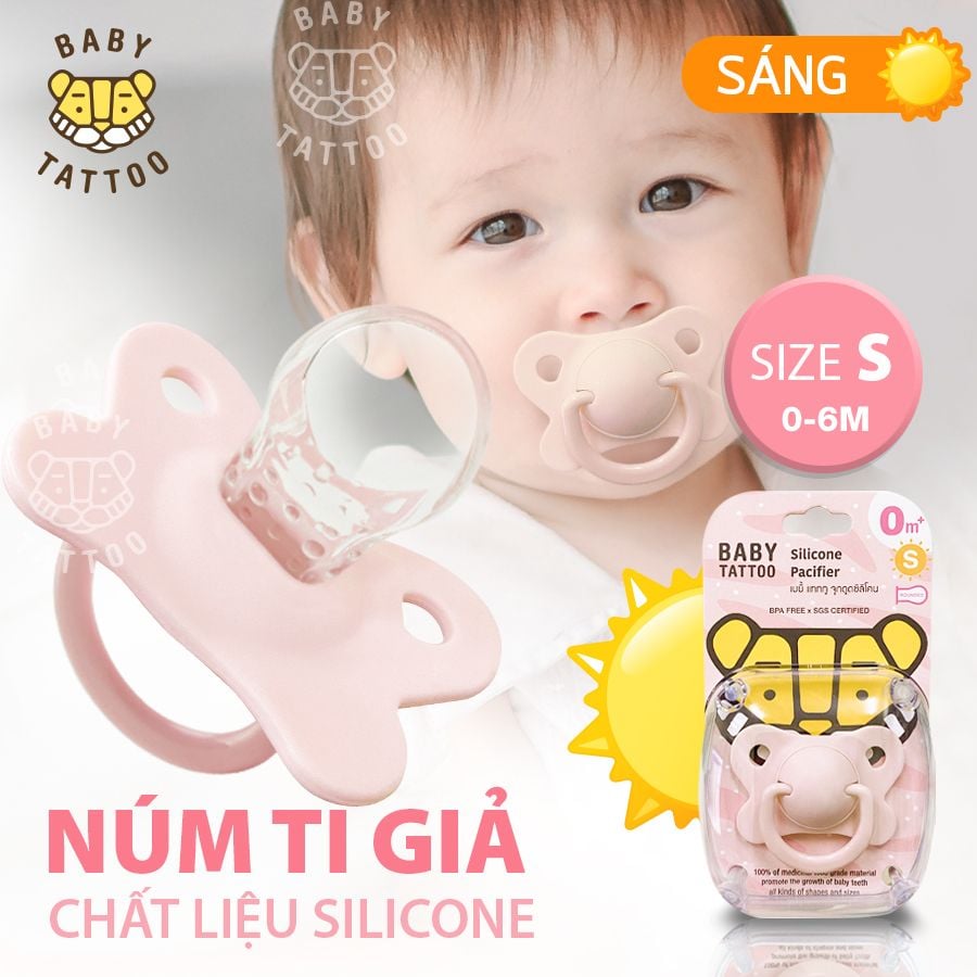  Ti Giả, Ti Ngậm Silicone Chuyên Dụng Ban Ngày Cho Bé Từ 0-18 Tháng Tuổi 